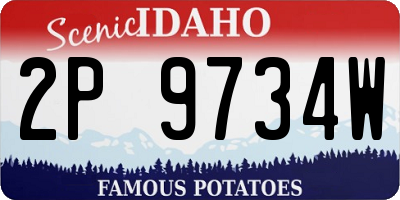 ID license plate 2P9734W