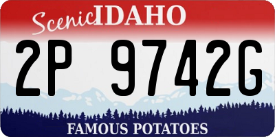 ID license plate 2P9742G