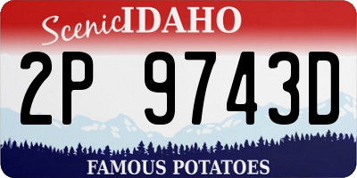ID license plate 2P9743D