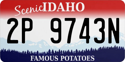 ID license plate 2P9743N