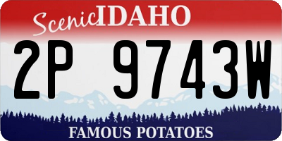 ID license plate 2P9743W