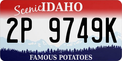 ID license plate 2P9749K
