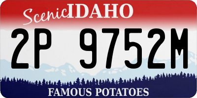 ID license plate 2P9752M