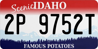 ID license plate 2P9752T