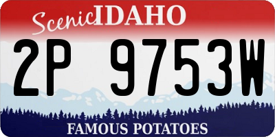 ID license plate 2P9753W