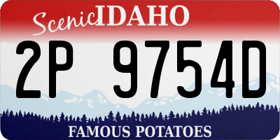 ID license plate 2P9754D
