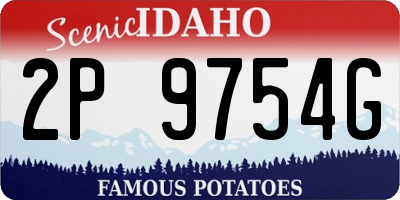 ID license plate 2P9754G