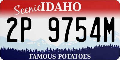 ID license plate 2P9754M