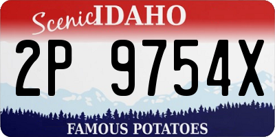 ID license plate 2P9754X