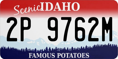 ID license plate 2P9762M