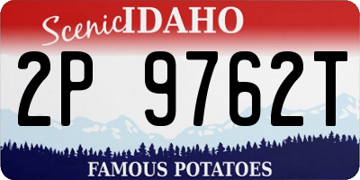 ID license plate 2P9762T
