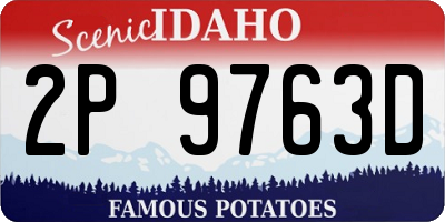 ID license plate 2P9763D