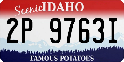 ID license plate 2P9763I