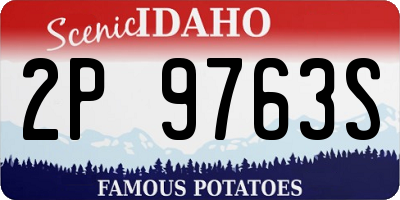 ID license plate 2P9763S
