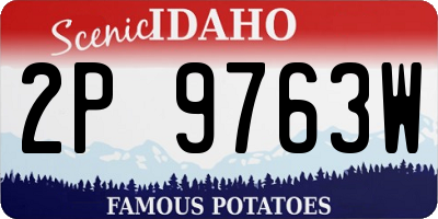 ID license plate 2P9763W