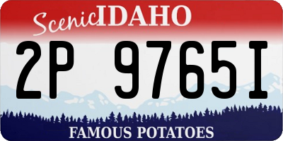 ID license plate 2P9765I