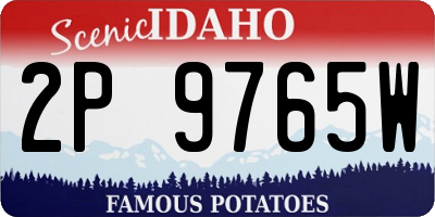 ID license plate 2P9765W