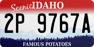 ID license plate 2P9767A