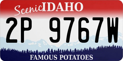 ID license plate 2P9767W