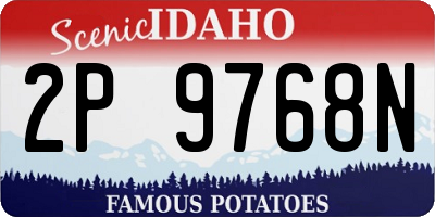 ID license plate 2P9768N