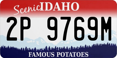 ID license plate 2P9769M
