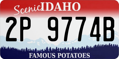 ID license plate 2P9774B