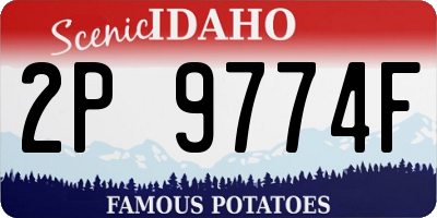 ID license plate 2P9774F