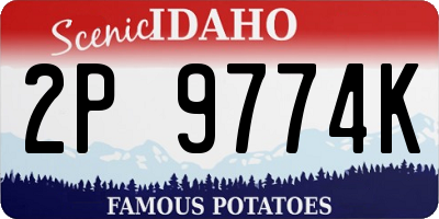 ID license plate 2P9774K