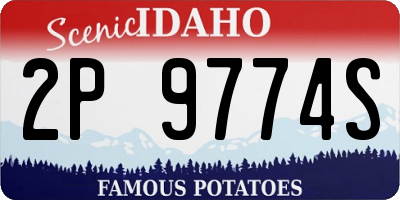ID license plate 2P9774S