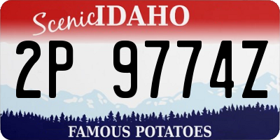 ID license plate 2P9774Z