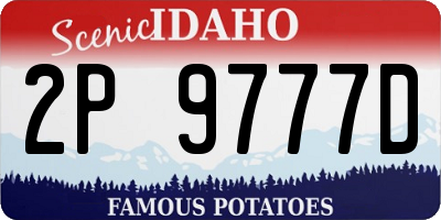 ID license plate 2P9777D