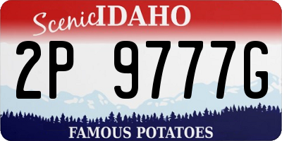 ID license plate 2P9777G