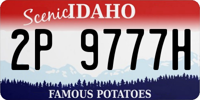 ID license plate 2P9777H