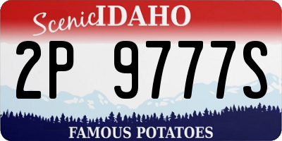 ID license plate 2P9777S