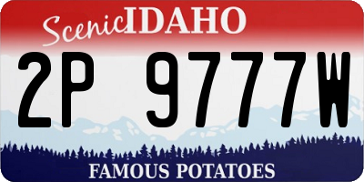 ID license plate 2P9777W