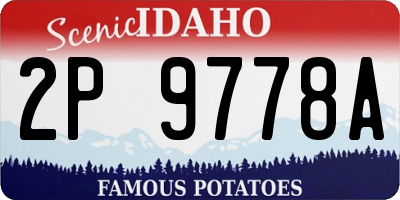 ID license plate 2P9778A