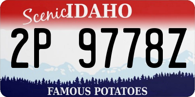ID license plate 2P9778Z