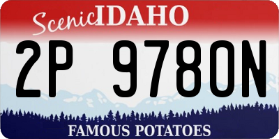 ID license plate 2P9780N