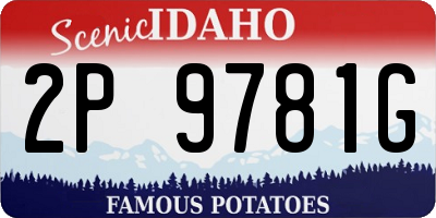 ID license plate 2P9781G