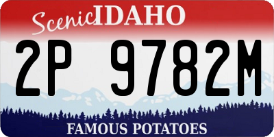 ID license plate 2P9782M