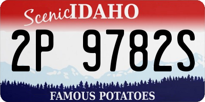ID license plate 2P9782S