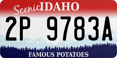 ID license plate 2P9783A