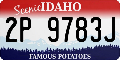 ID license plate 2P9783J