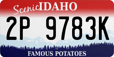 ID license plate 2P9783K