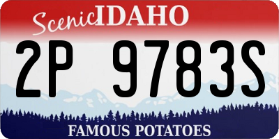 ID license plate 2P9783S