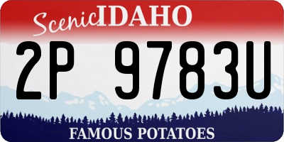 ID license plate 2P9783U