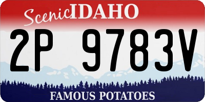 ID license plate 2P9783V