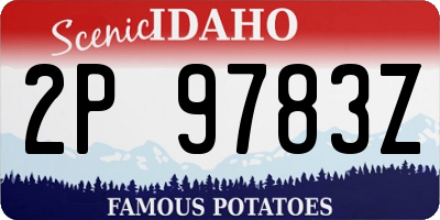 ID license plate 2P9783Z