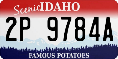 ID license plate 2P9784A