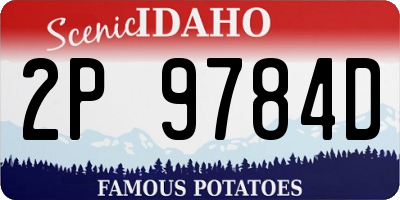 ID license plate 2P9784D